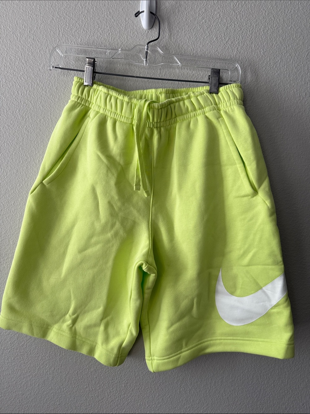 Nike Neon Yellow with white Swoosh Athleisure shorts